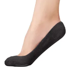 綿混サラリ足まめクッションカバー 1足組 フットカバー 足カバー 靴下 ソックス 足裏 底豆 魚の目 タコ サポーター 洗濯 洗える ヒールだこ メール便 ブラック-425786 