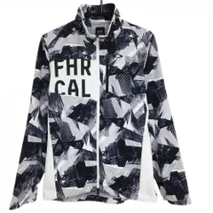 【超美品】オークリー ジャケット ネイビー×白 総柄 裏地メッシュ メンズ M ゴルフウェア Oakley