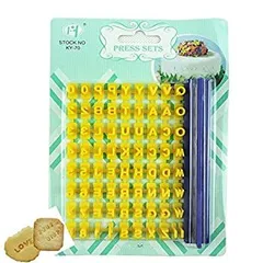 Gracelife 73 pcs Alphabet Number Letter Symbols Biscuit Fondant Cake/Cookie Stamp Impress Embosser cutter - Mold Tool Set by Grace