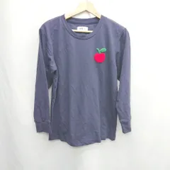 ◇ Θ miffy ミッフィー りんごのワッペン 長袖 ロングTシャツ サイズM ネイビー系 レディース E  【1505290053181】