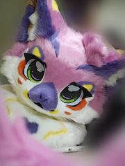 着ぐるみヘッド 猫 NO.239 パープル 全頭ヘッド ケモノ ファースーツ ぬいぐるみ コスプレ コスチューム kigurumi 一点物