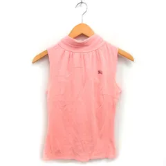 バーバリーブルーレーベル BURBERRY BLUE LABEL 国内正規品 リボン ノースリーブ カットソー コットン 綿 刺繍 38 サーモンピンク /NT31