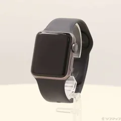 〔中古品〕 Apple Watch Series 3 GPS 38mm スペースグレイアルミニウムケース ブラックスポーツバンド【377】