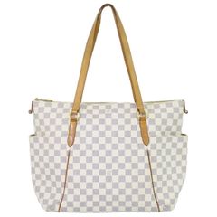 ルイヴィトン LOUIS VUITTON LV トータリー MM ダミエ アズール ショルダーバッグ トートバッグ ホワイト N41279 Totally ビトン バッグ 中古