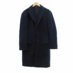 美品 リングヂャケット チェスターコート ウール ネイビー 本切羽 50 XL BL】ウールチェスターコート/ネイビー×ソリッド/NEW ZEALAND