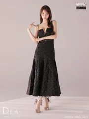 ブラック[DE4333-B-2509]XS-Lサイズあり【DEA./ディア】ドット/ ジャガード/ マーメイド/ ロング/ ワンピース/ ミモレ丈/ マキシ丈/ ミディアムドレス/ キャバドレス long