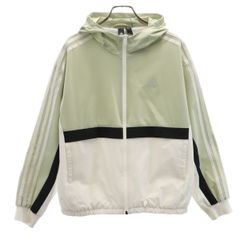 adidas アディダス ウインドブレーカー L ハローグリーン ジャケット レディース 古着