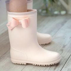 【ピンク×ピンク】サイドリボンレインブーツ 長靴 キッズ TAK キャサリンコテージ