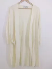 ◇ BEAMS LIGHTS ビームス ライツ ロング ニット 長袖 カーディガン サイズ38 アイボリー系 レディース P  【中古】 【1210210033432】