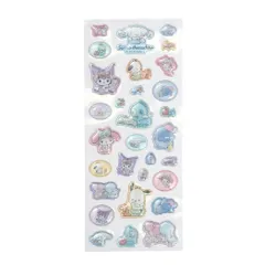 【メール便】サンリオキャラクターズ シールシート キラフチ樹脂盛りシール 夜ののんびりタイム ミックス サンリオ エムプラン 手帳デコ キャラクター グッズ 