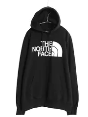 【お得なクーポン配布中!】 ノースフェイス プリント スウェット フード パーカー メンズ XL / 裏起毛 プルオーバー トレーナー シンプル 薄手 ブラック 大きいサイズ