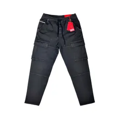 DIESEL ディーゼル D KROOLEY CARGO JOGG クルーリー ジョグジーンズ ウエスト ドローコード テーパード ミリタリー カーゴ ジョガー スウェットパンツ 黒 ブラック グレー イタリア プレミアム カジュアル ユーロ デニム ブランド