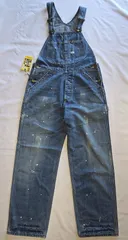 未使用！【Lee/リー】デニム オーバーオール｜メンズSサイズ｜タグ付き未使用 エドウィン ペイント ペンキ Lee OVERALLS｜ブルー ジーンズ