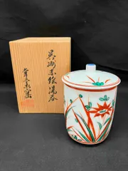 幸兵衛窯　色絵　筋文　八角　湯呑　5客　共箱　N　5991 幸兵衛窯 色絵 筋文 八角 湯呑 5客 共箱 N 5991