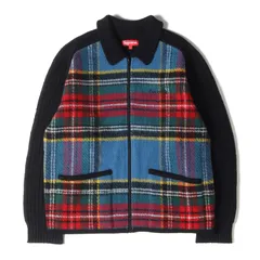 18aw  Supreme  PlaidFront Zip Sweater XL