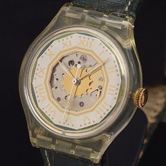 SWATCH ヴィンテージ イエロー アナログ自動巻腕時計 上348 - メルカリ
