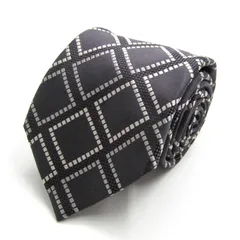 コムサデモードメン ブランドネクタイ チェック柄 格子柄 シルク 日本製 PO メンズ グレー COMME CA DU MODE 【中古】