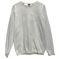 PUMA ロゴスウェット トレーナー S ホワイト プーマ スポーツ プルオーバー 古着卸 アメリカ仕入 a612-8212