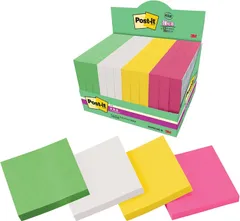 h.マルチカラー8 ポストイット 付箋 強粘着 ノート マルチカラー8 75×75mm 90枚×12冊 6541SS-MC-8