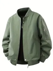 メンズ ボンバージャケット オーバーサイズ ヴィンテージ風 ジップアップ 春秋 カジュアル アウター 大きいサイズ