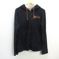 G■アヴィレックス/AVIREX フルジップパーカー/コットン【XL】黒/men's/1【中古】■