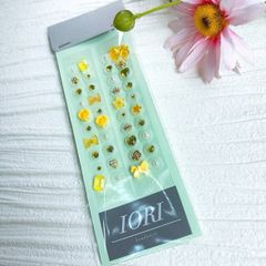 耳ツボジュエリー 40粒 GOLD系×yellow💛 No.5