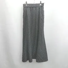 ◇ Θ GLOBAL WORK バックウエストゴム ドット 水玉 ロング ストレート スカート サイズ F ブラック系 レディース E  【1502030041743】
