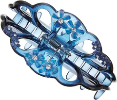 Piena(ピエナ) アクセサリーショップ ミニフラワー ストーン Mサイズ ヘアクリップ クリア お花 半透明 バンスクリップ(ブルー)