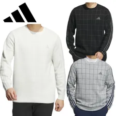 アディダスゴルフクルーネック スリーストライプス 長袖セーターメンズ ゴルフ ウェア「ADIDAS GOLF JTY60」2024年秋冬モデル