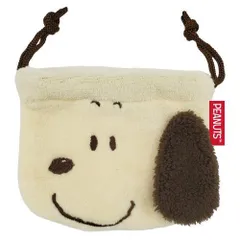  スヌーピー ミニ巾着 ミニポーチ 横顔 モカ 