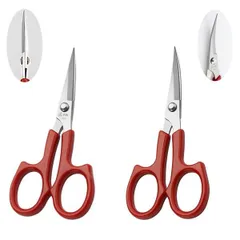 サムコス ハサミ 130mm 2個セット（ストレート、カーブ） 系切りはさみ ソリ刃 高級 ステンレス ABS樹脂 糸切はさみ 鋭い 裁縫 布切り 刺繍 細工用