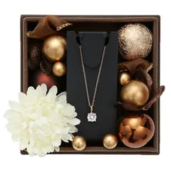 ネックレス レディース 4本爪ペンダント 6mmスーパーキュービックジルコニア シルバー925 ピンクゴールド 送料無料 専用box付き プレゼント 秋冬 大人気