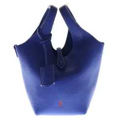 POLO RALPH LAUREN (ポロラルフローレン) Polo Play レザー スモール トート クロスボディ ブルー