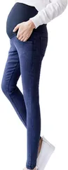 Ptika 美脚 マタニティ デニム パンツ ストレッチ ジーンズ 産前 産後 ウエスト調整 洗濯ネット付き( 01_ブルー,  M)