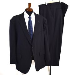 5XF125】nature code シルク混 2パンツ 2つボタン シングルスーツ 3XL K8 ブラック ストライプ 人気 SE22L027G-BT 夏物 春夏 【中古】【メンズビジネス】202506