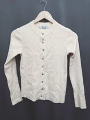 ◇ Θ nano universe ナノ ユニバース リブ 長袖 ニット　カーディガン サイズ36 アイボリー レディース P  【1410160012512】