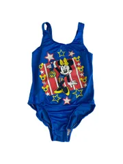 【Size120-130】vintage USA製 ミニーちゃん 水着 US古着 ディズニーヴィンテージ