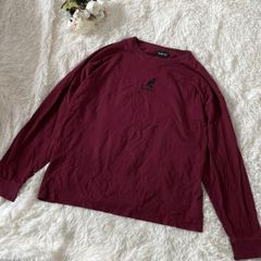 《KANGOL》カンゴール（L）メンズ　長袖カットソーTシャツワインレッド刺繍ロゴ入り　ロングTシャツ　カットソー