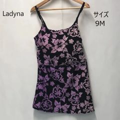[Discounted/Unused] [Inventory Clearance] Ladyna Women's 3-Piece Swimsuit Set, Black x Purple Hibiscus, Size 9M, Bust 83cm, Hips 87-95cm