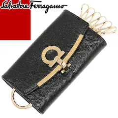サルヴァトーレ フェラガモ Salvatore Ferragamo ガンチーニ キーケース 6連 キーリング レディース メンズ レザー 本革 ブランド プレゼント 黒 ブラック GANCINI KEY CASE 22D151 683320
