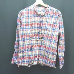 ◇ UNIQLO×INES DE LA FRESSANGE チェック柄 フロントボタン カジュアル 長袖 シャツ サイズM レッド系 レディース E  【1308290017135】