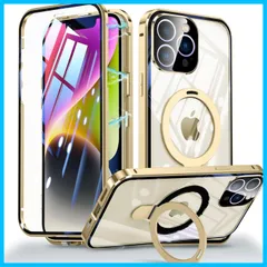 【新着商品】ガラスケース クリア 【両面保護+MagSafe対応+ロック式+多機能一体スタンド】 360°全面保護 ケース アイフォン15 用 プロ スマホケース Pro アルミバンパー 15 フルカバー カメラレンズ保護 iPhone ワイヤレス充電 OUR
