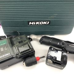ДД【中古】HiKOKI ハイコーキ コーナーインパクトドライバ　程度A 充電器・充電池1個・ケース付 コードレス式 14.4v JD00018 WH14DCL ブラック 目立った傷や汚れなし