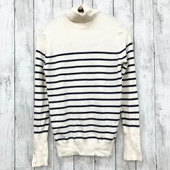 【 ZARA 】ザラ タートルネックセーター ボーダー 袖飾りボタン
