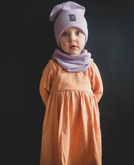 《COODO》オーガニックコットン100%　キッズニット帽　110 ／ OVERSIZE HAT_lavender