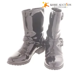 ■ ダイアナ ショートブーツ レインシューズ CM63366R 靴 エナメル ベルト レディース S ブラック 箱付き