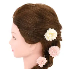 髪飾り 成人式 振袖 前撮り 袴 花 浴衣 夏祭り 花火大会 豪華3点セット 白 ピンク 薄ピンク 小さい おしゃれ かわいい 小さい No.9-4511