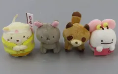 【中古】ぬいぐるみ ねこ＆おばけ＆たぬき＆うさぎ(桃太郎) てのりぬいぐるみセット 「映画 すみっコぐらし とびだす絵本とひみつのコ」