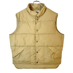 70s80sUSA製エルエルビーンL.L.Beanグースダウンベストアウトドア中綿入りレイヤードファッション無地ベージュキャンプグランパコアvintageヴィンテージ50506