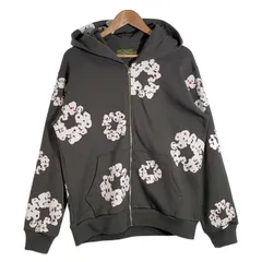 DENIM TEARS デニムティアーズ 24SS Rhinestone Cotton Wreath Zip Hoodie ラインストーン コットンリース ジップフーディ スウェットパーカー ヴィンテージブラック Size S